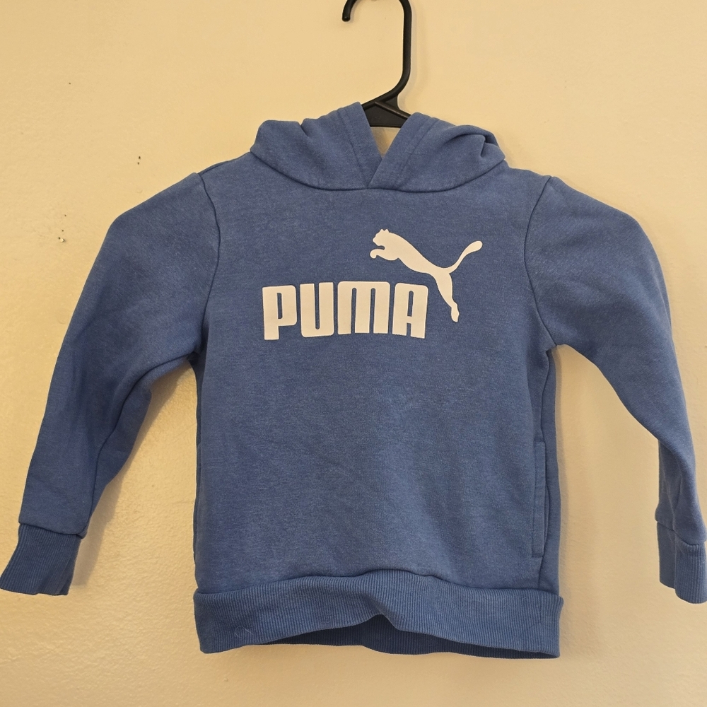 Puma Kids XXS Blue Hoodie with White Logo